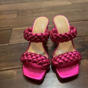 Barbie pink NWOT braided heel sandals